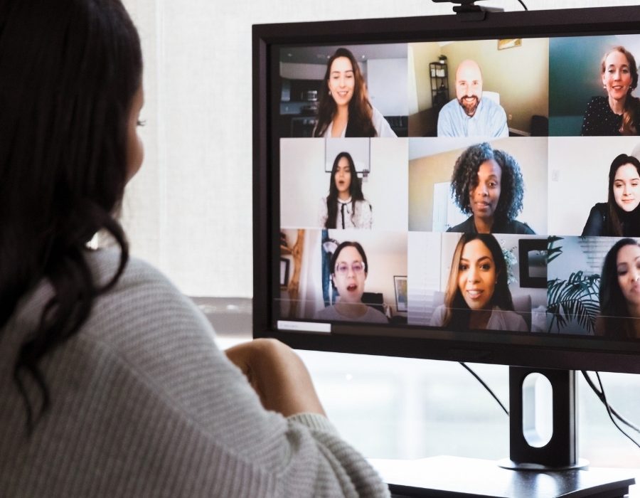 Woman on zoom call