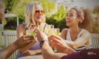 Women cheering drinks